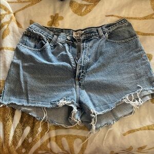 Vintage LL Bean Distressed Blue Cutoff Jean Shorts
